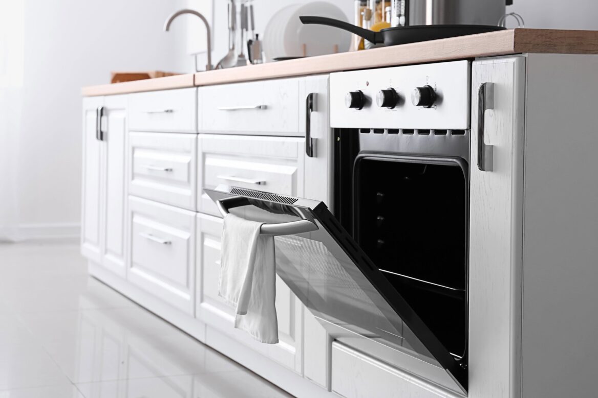 Kitchen new gas cooker installation