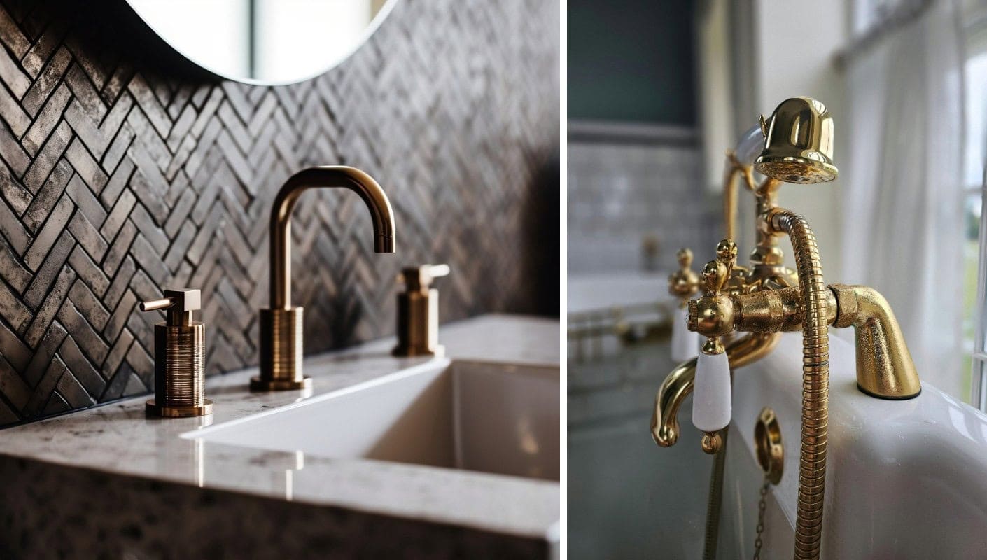 Luxurious bathroom mixer taps
