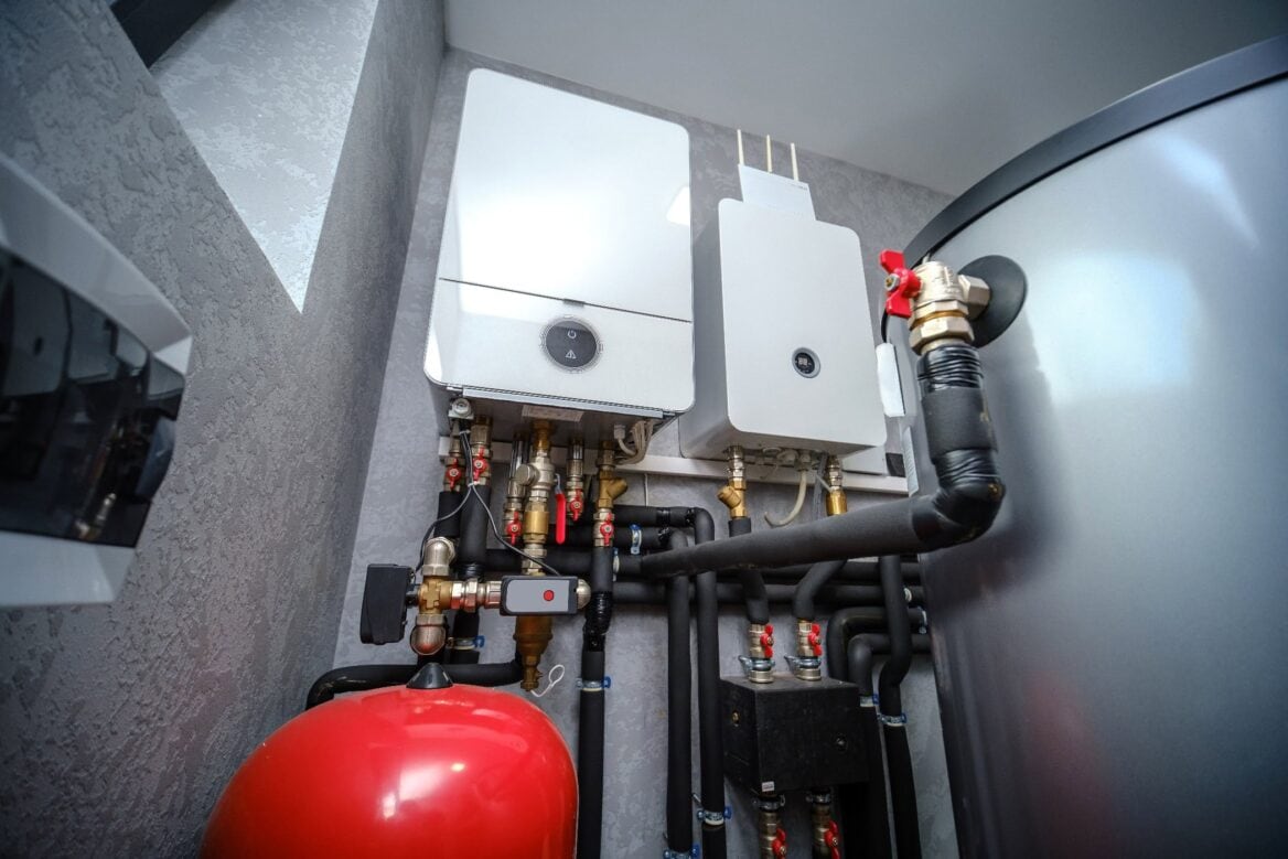Modern boiler room in the house